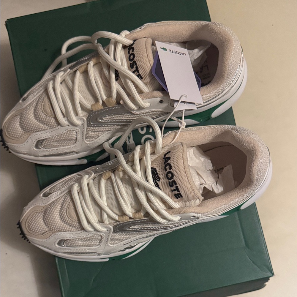 Lacoste White and Gray Athletic Shoes - Picture 4 of 13